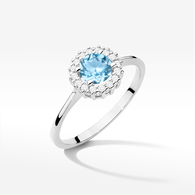 Pierścionek W0572 Topaz Swiss 0,64ct białe złoto