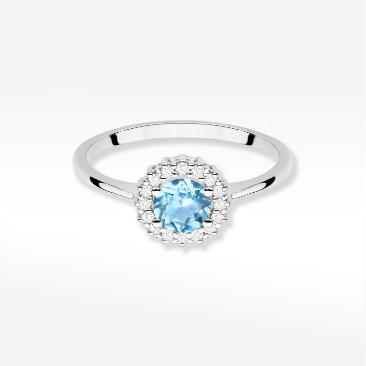 Pierścionek W0572 Topaz Swiss 0,64ct białe złoto