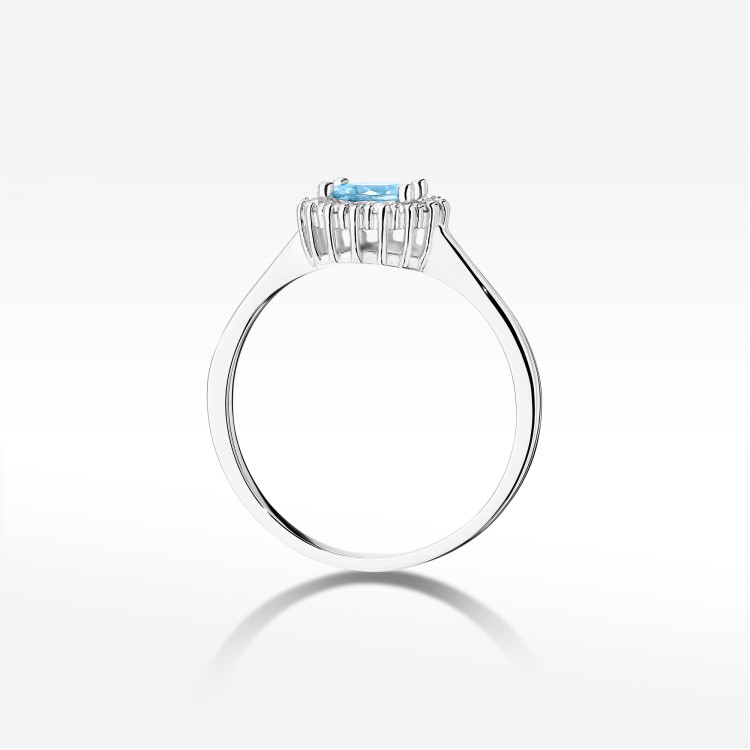 Pierścionek W0572 Topaz Swiss 0,64ct białe złoto