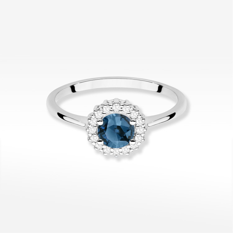 Pierścionek W0572 Topaz London Blue 0,64ct białe złoto