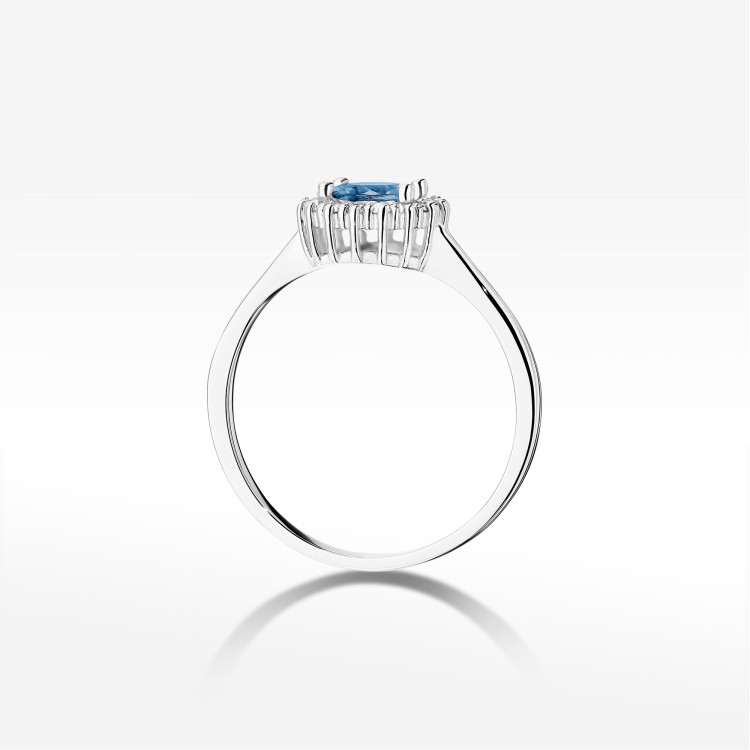 Pierścionek W0572 Topaz London Blue 0,64ct białe złoto