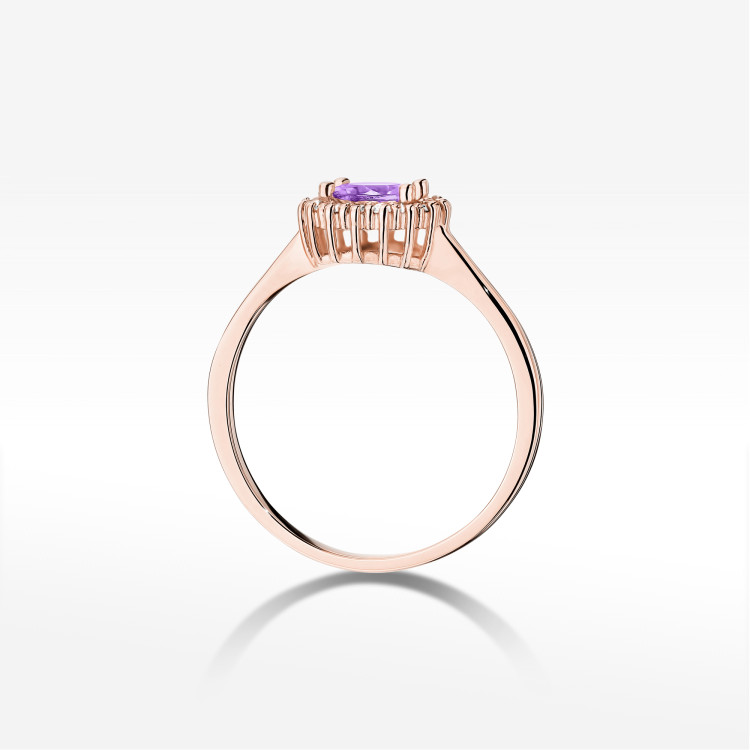 Pierścionek W0572 Ametyst 0,64ct różowe złoto