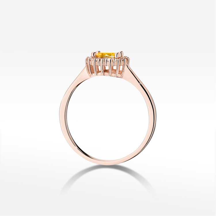 Pierścionek W0572 Cytryn 0,64ct różowe złoto