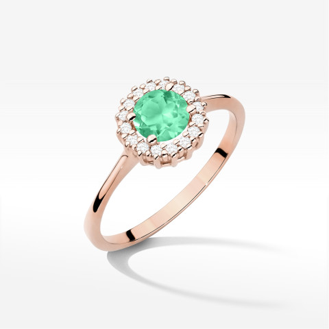 Pierścionek W0572 Szmaragd 0,64ct różowe złoto