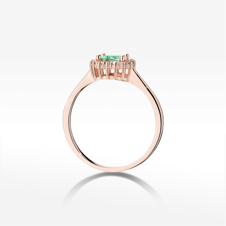 Pierścionek W0572 Szmaragd 0,64ct różowe złoto