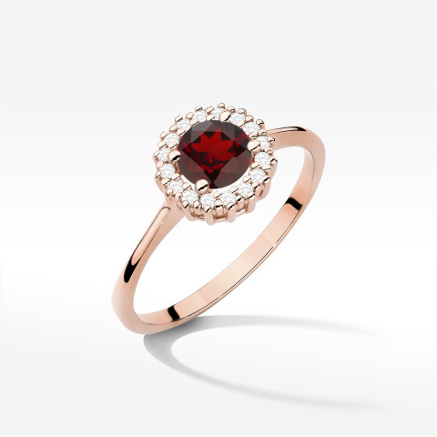Pierścionek W0572 Granat 0,74ct różowe złoto