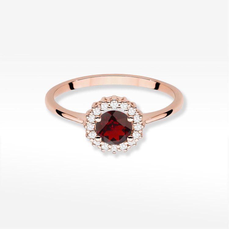 Pierścionek W0572 Granat 0,74ct różowe złoto
