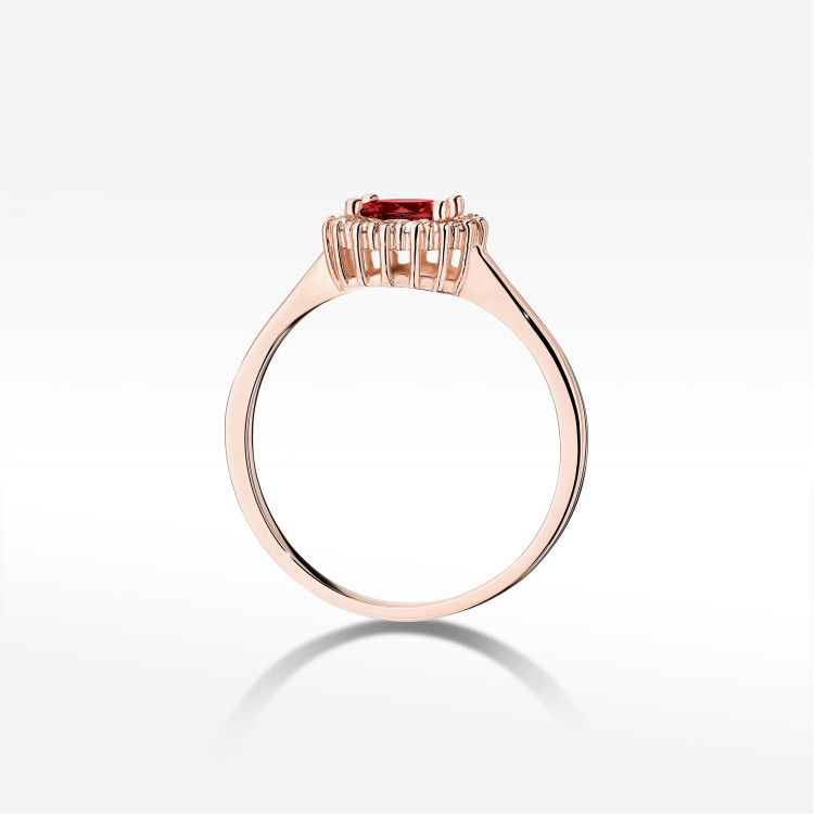 Pierścionek W0572 Granat 0,74ct różowe złoto