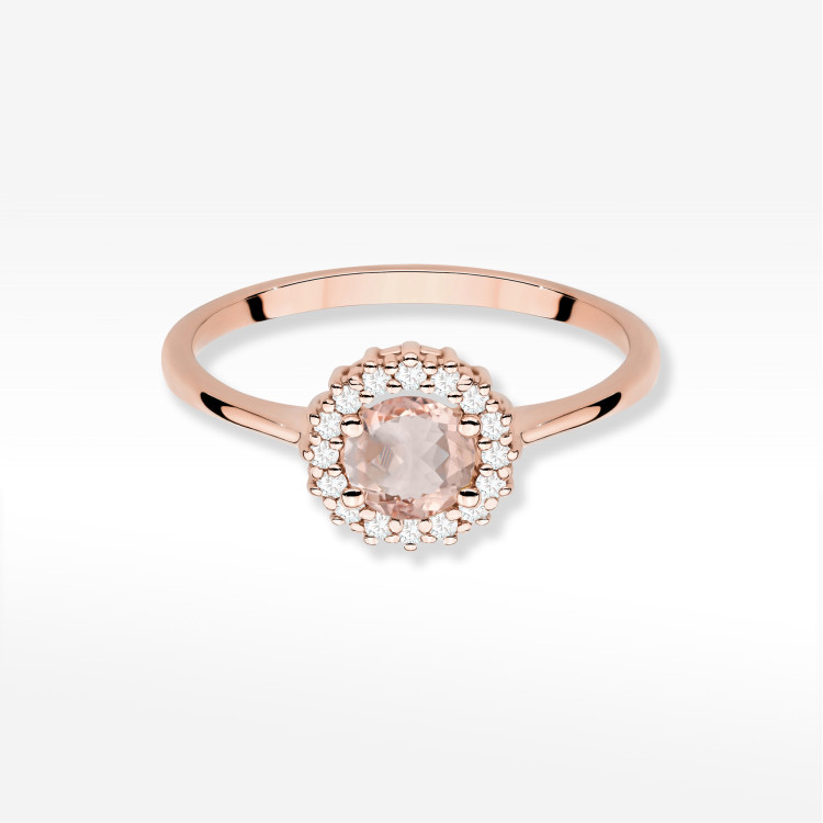 Pierścionek W0572 Morganit 0,54ct różowe złoto