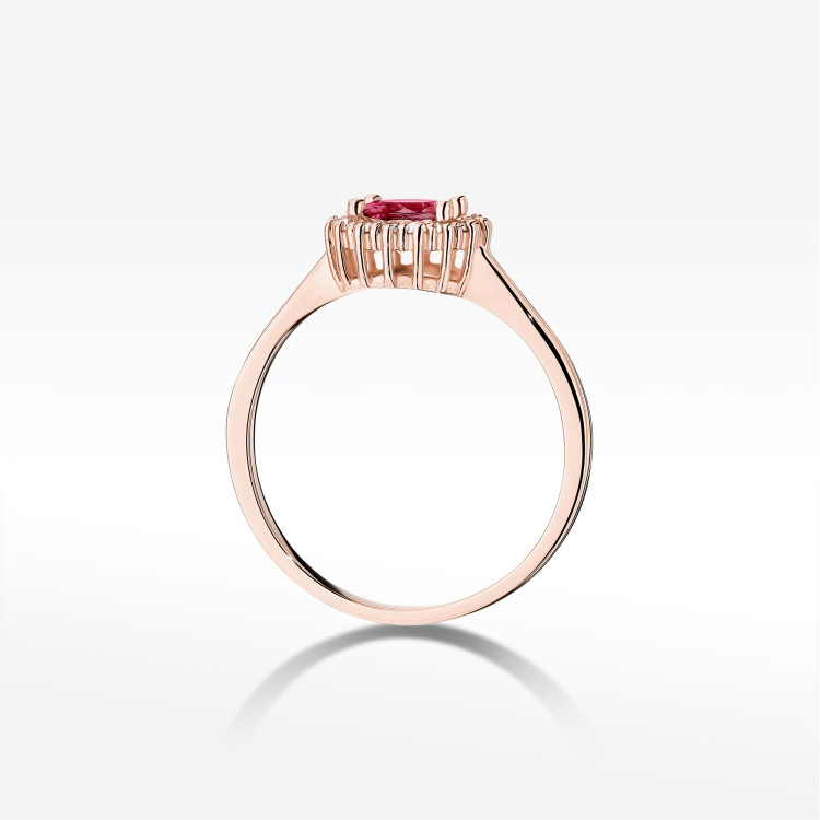 Pierścionek W0572 Rubin 0,74ct różowe złoto