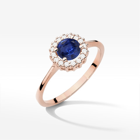 Pierścionek W0572 Szafir 0,64ct różowe złoto