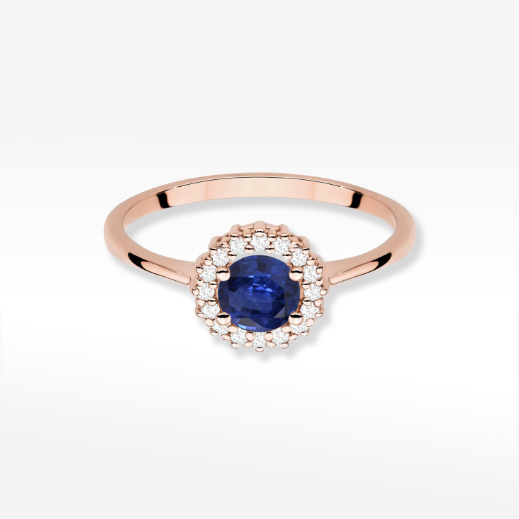 Pierścionek W0572 Szafir 0,64ct różowe złoto
