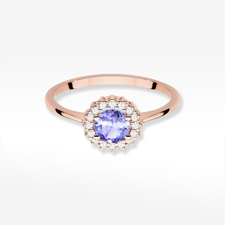 Pierścionek W0572 Tanzanit 0,64ct różowe złoto
