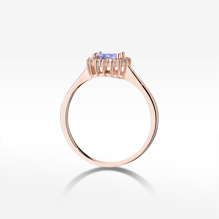 Pierścionek W0572 Tanzanit 0,64ct różowe złoto