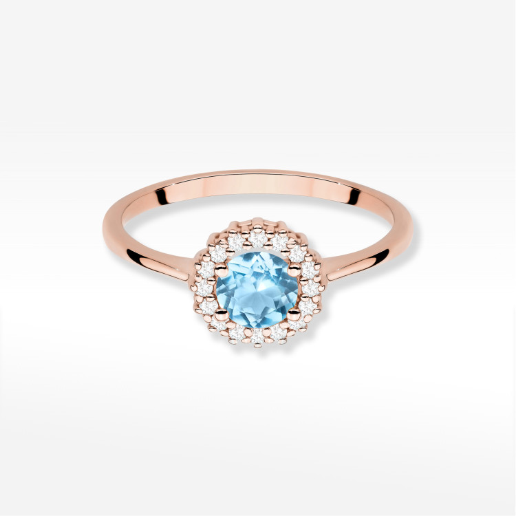 Pierścionek W0572 Topaz Swiss 0,64ct różowe złoto