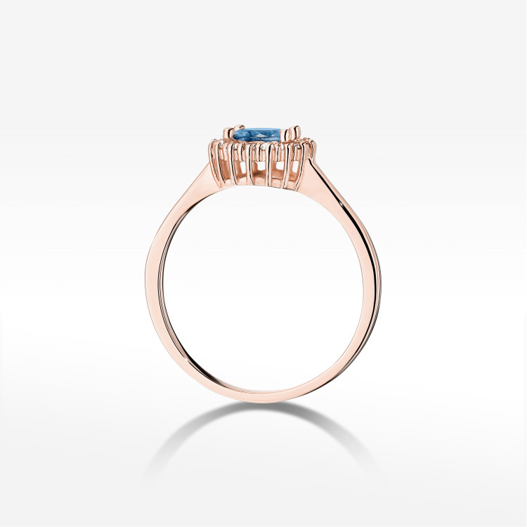Pierścionek W0572 Topaz London Blue 0,64ct różowe złoto