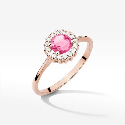 Pierścionek W0572 Różowy Topaz 0,74ct różowe złoto