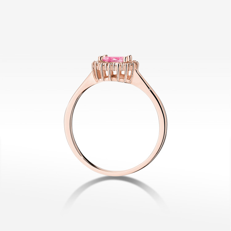 Pierścionek W0572 Różowy Topaz 0,74ct różowe złoto