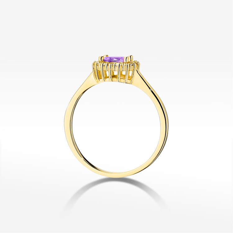 Pierścionek W0572 Ametyst 0,64ct żółte złoto