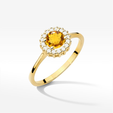 Pierścionek W0572 Cytryn 0,64ct żółte złoto