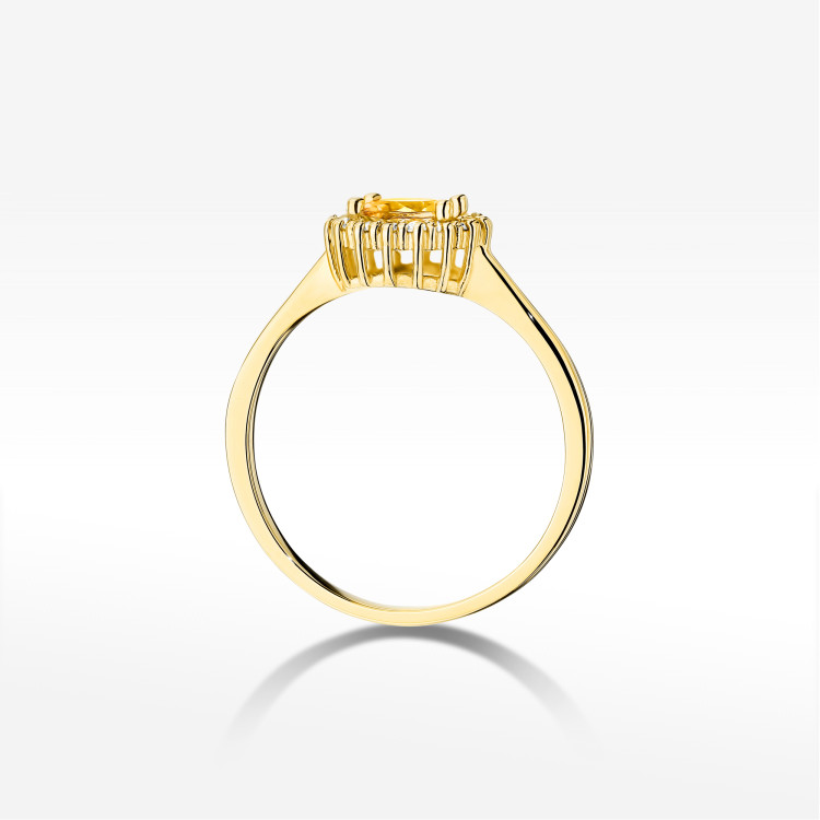 Pierścionek W0572 Cytryn 0,64ct żółte złoto