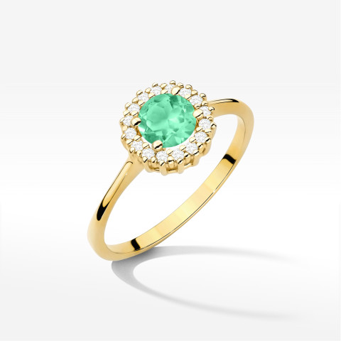 Pierścionek W0572 Szmaragd 0,64ct żółte złoto