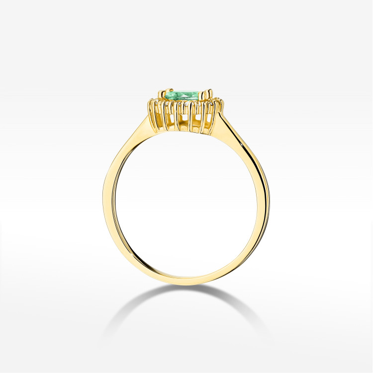 Pierścionek W0572 Szmaragd 0,64ct żółte złoto