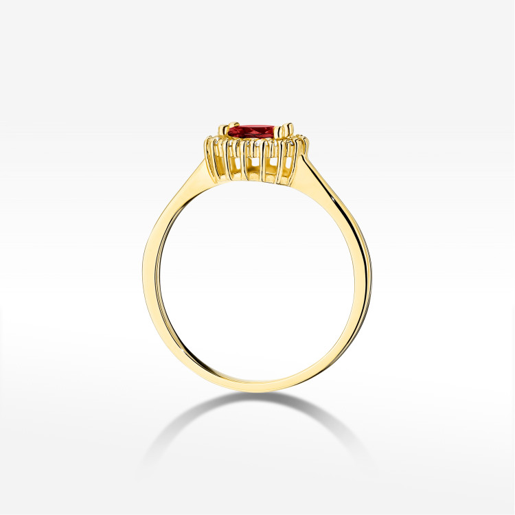 Pierścionek W0572 Granat 0,74ct żółte złoto