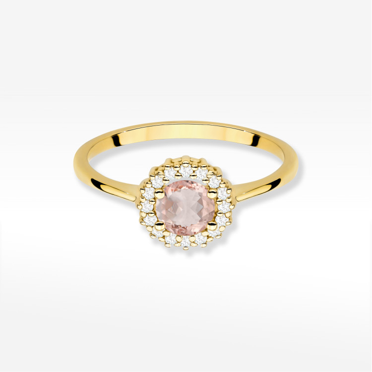 Pierścionek W0572 Morganit 0,54ct żółte złoto