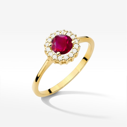 Pierścionek W0572 Rubin 0,74ct żółte złoto
