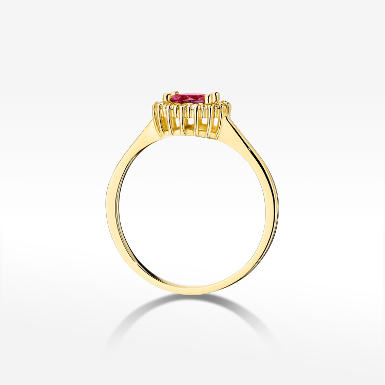 Pierścionek W0572 Rubin 0,74ct żółte złoto