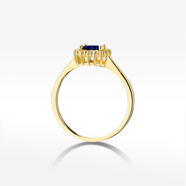 Pierścionek W0572 Szafir 0,64ct żółte złoto