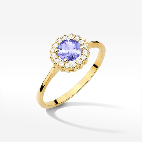 Pierścionek W0572 Tanzanit 0,64ct żółte złoto