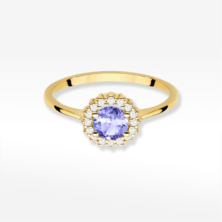 Pierścionek W0572 Tanzanit 0,64ct żółte złoto