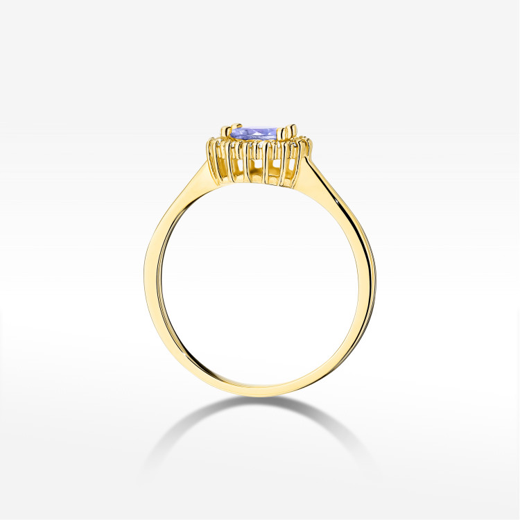 Pierścionek W0572 Tanzanit 0,64ct żółte złoto