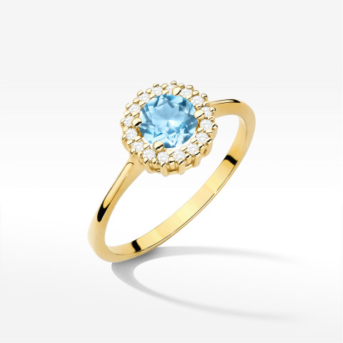 Pierścionek W0572 Topaz Swiss 0,64ct żółte złoto