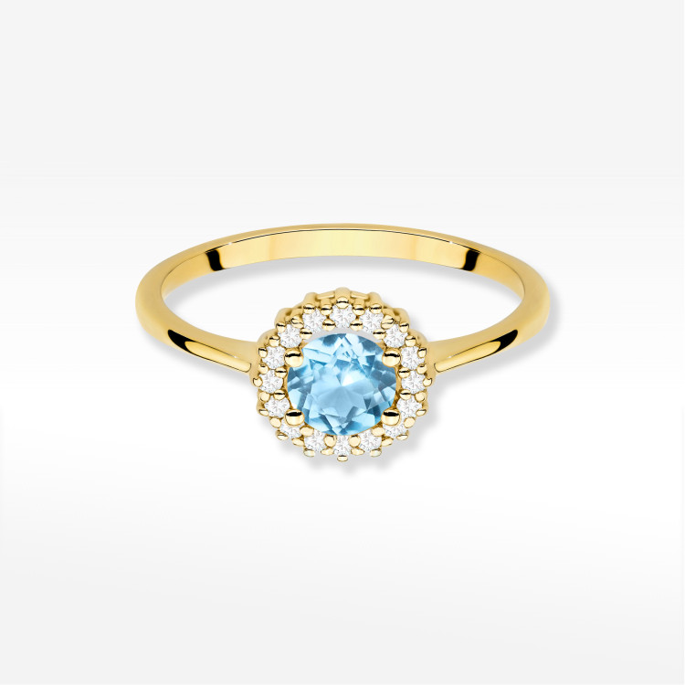 Pierścionek W0572 Topaz Swiss 0,64ct żółte złoto