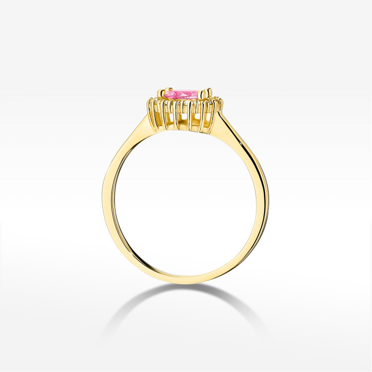 Pierścionek W0572 Różowy Topaz 0,74ct żółte złoto