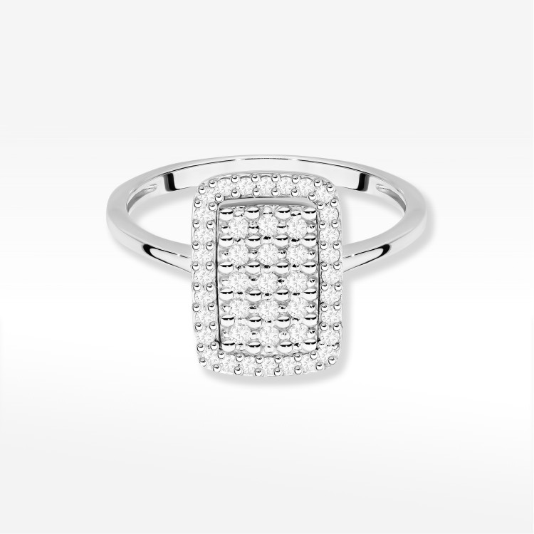 Pierścionek z diamentami 0,27ct białe złoto W0573