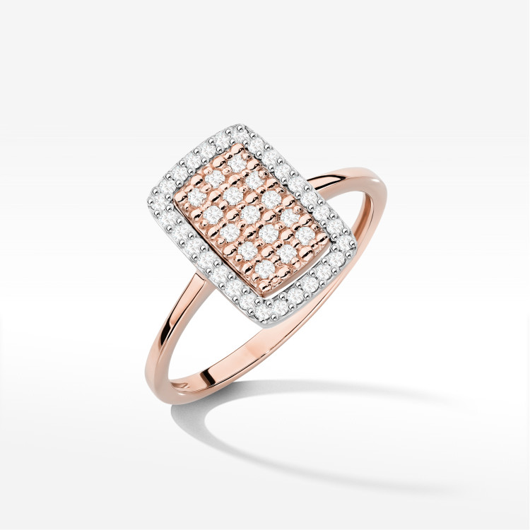 Pierścionek z diamentami 0,27ct różowe złoto W0573