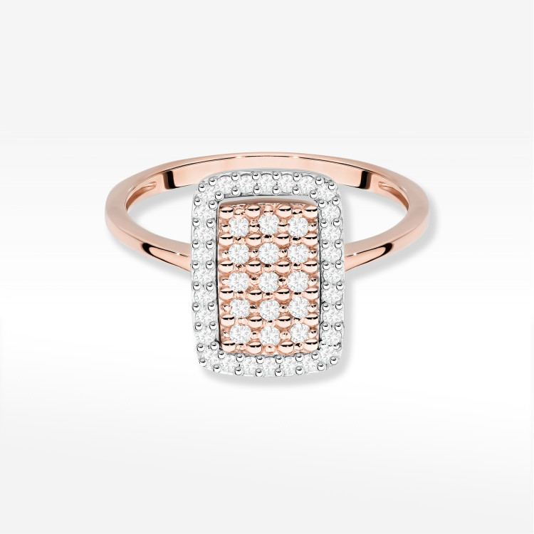 Pierścionek z diamentami 0,27ct różowe złoto W0573