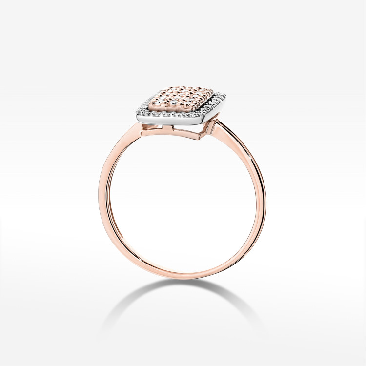 Pierścionek z diamentami 0,27ct różowe złoto W0573
