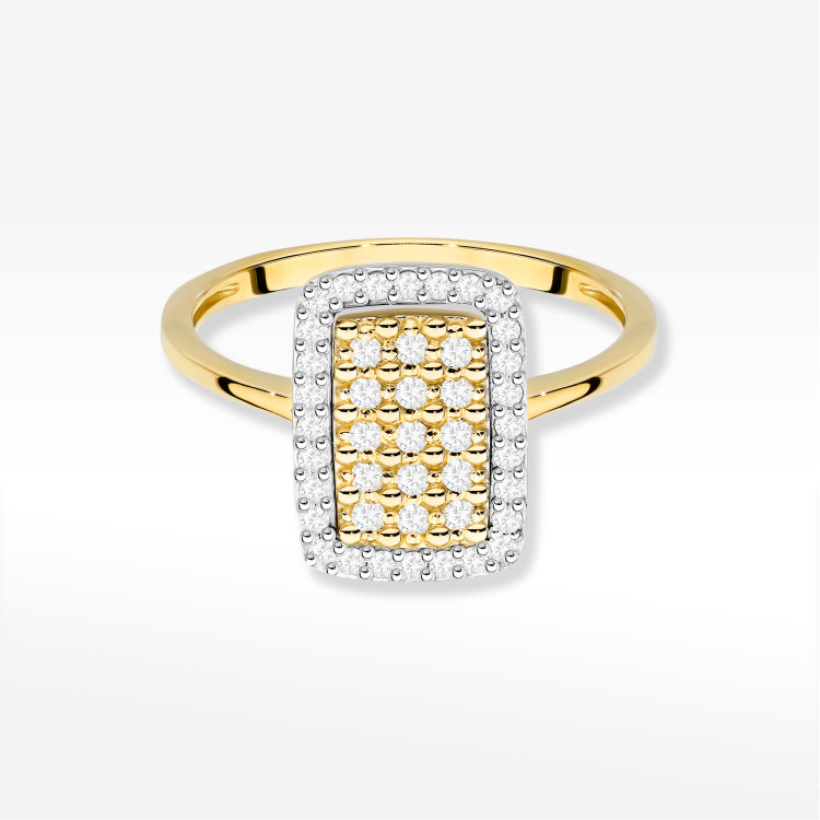 Pierścionek z diamentami 0,27ct żółte złoto W0573