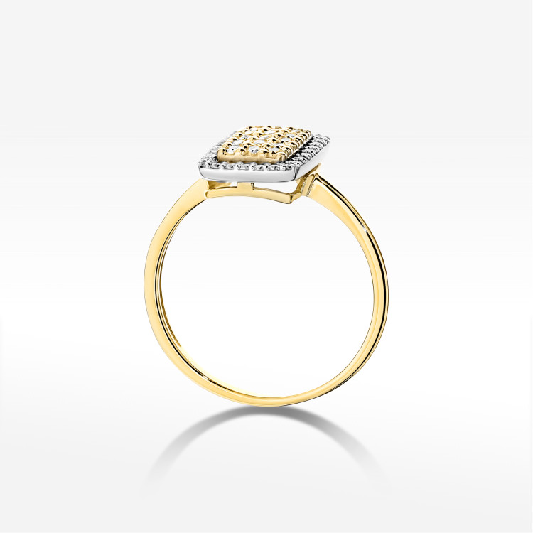 Pierścionek z diamentami 0,27ct żółte złoto W0573
