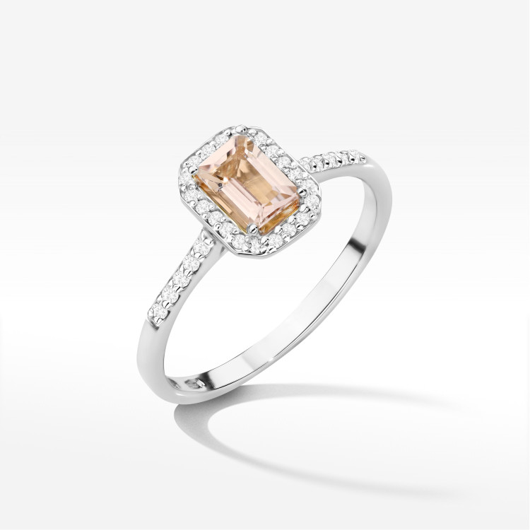 Pierścionek W0575 Morganit 0,786ct białe złoto