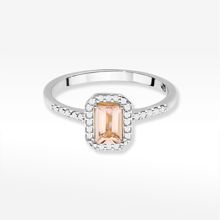 Pierścionek W0575 Morganit 0,786ct białe złoto