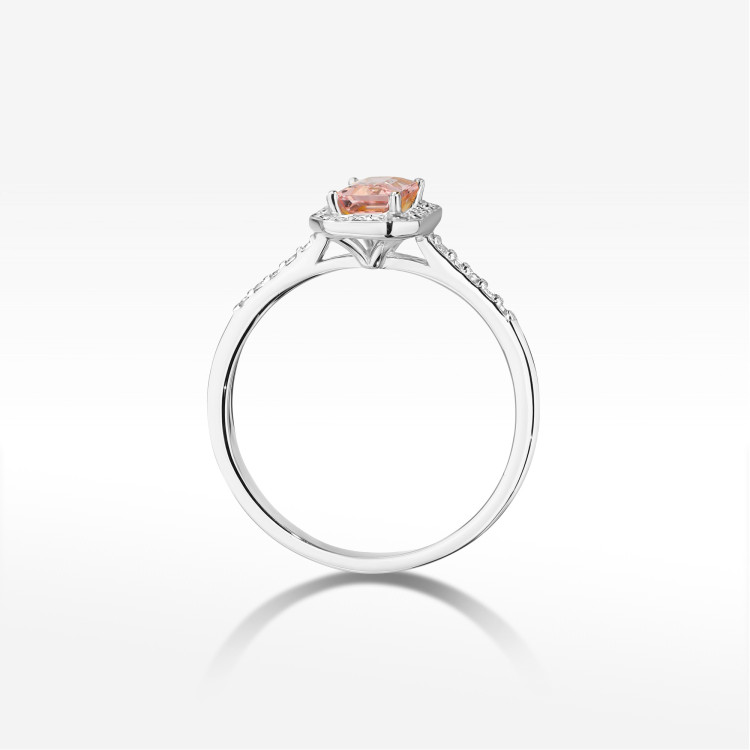 Pierścionek W0575 Morganit 0,786ct białe złoto