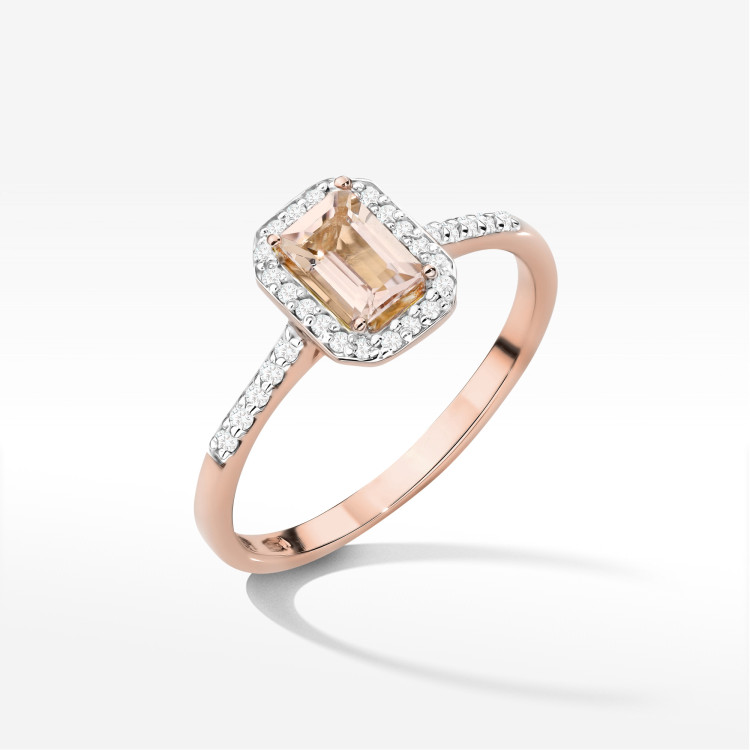 Pierścionek W0575 Morganit 0,786ct różowe złoto
