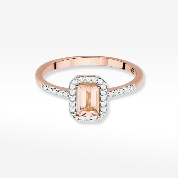Pierścionek W0575 Morganit 0,786ct różowe złoto