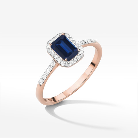 Pierścionek W0575 Szafir 0,786ct różowe złoto